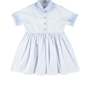 Morley Pale Blue Short-Sleeve Button Shirt Dress